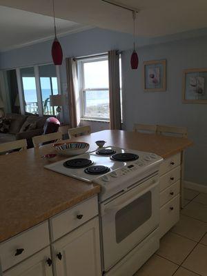 Full kitchen with ocean views