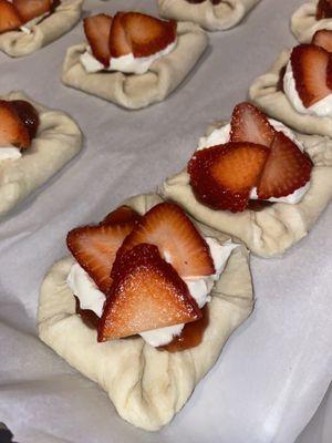 Strawberry cream cheese danishes