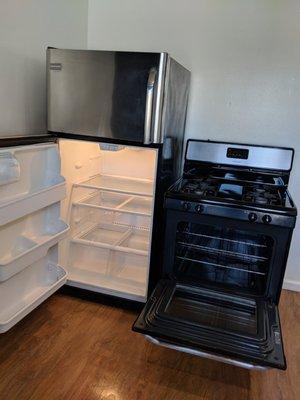 Fridge and stove after