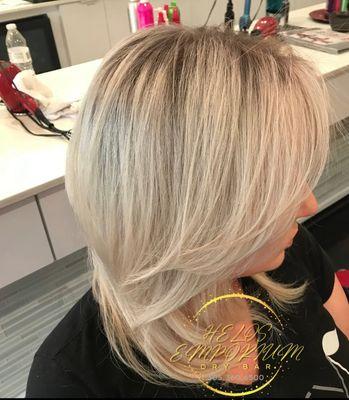 Double process, Olaplex treatment, Glaze, Haircut and Blowout!