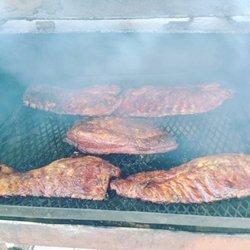 Ribs on the smoker