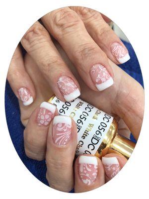 French gel manicure with a design!