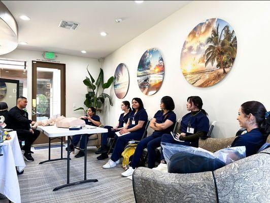 Dental Assistant program learning CPR at Trinity Dental in La Mesa