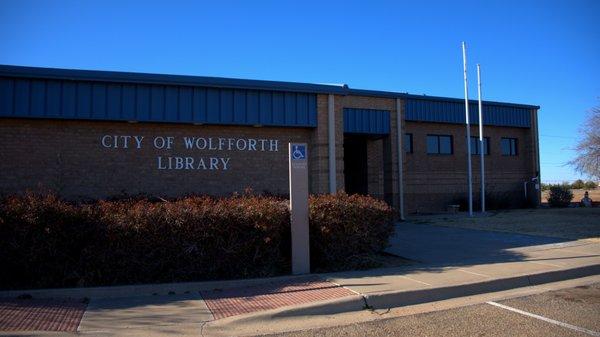 Front of the building on a cold winter day