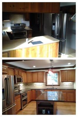 Before and after Kitchen remodel