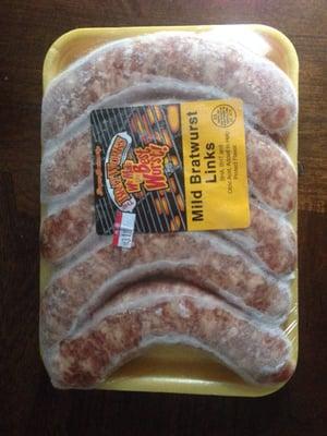 Frozen package of brats from kroger