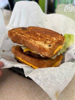 Grilled Cheese Cheese Burger!