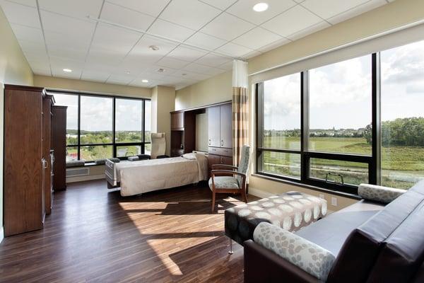 A patient and family suite in Glenview