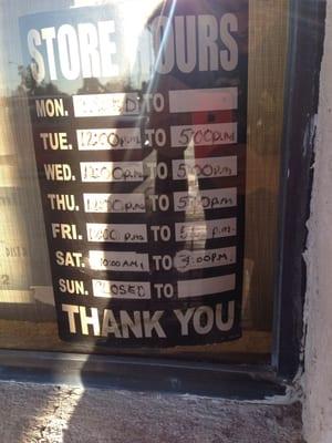 Store hours