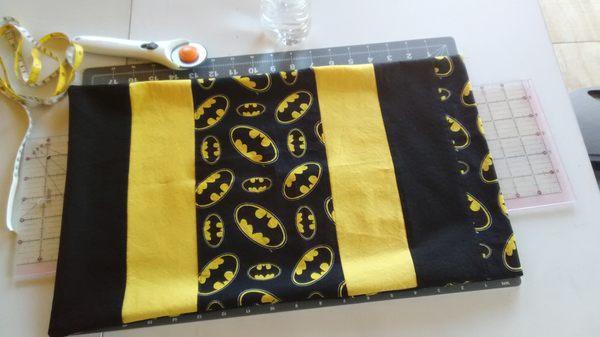 The pillow case for the Batman Crib set.