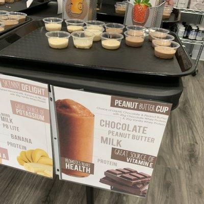 Free Samples of their vast selection of smoothies.