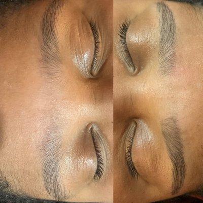 Eye brow tint before and after. Last up to 3 weeks