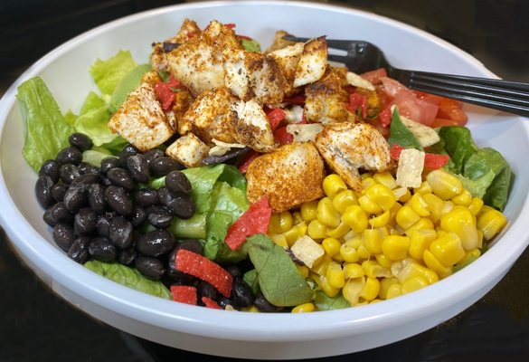 Large South Western chicken salad with lots of dressing.