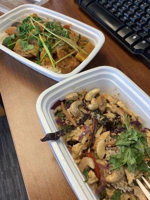 Masala Chicken and Thai Chicken Salad