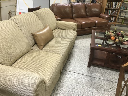 Shoppers can find furniture such as sofas, chairs, tables and other items.