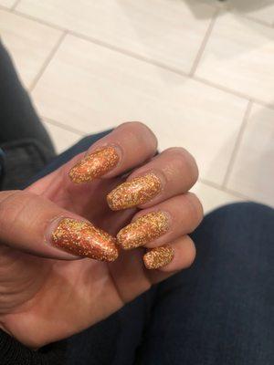 Getting a gel fill, but these glitter set was amazing. Thanks Janelle!