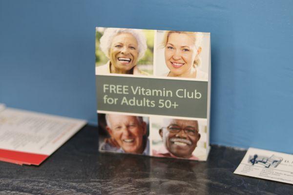 Medlife RX has a FREE Vitamin Club where you'll receive a free bottle of vitamins each month. Adults 50+ qualify.