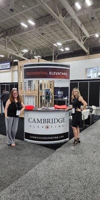 Owners Corey & Amber at the 2022 Elevator Conference in Louisville KY visiting their favorite booth, Cambridge Elevating!