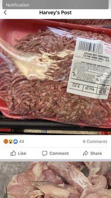 Spoiled meat