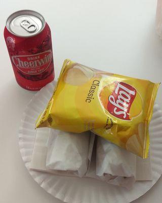 2 plus chips and a beverage