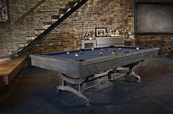 Brunswick Birmingham Pool Table: Industrial Style with Iron Turnbuckles, Avail in 8 & 9' models