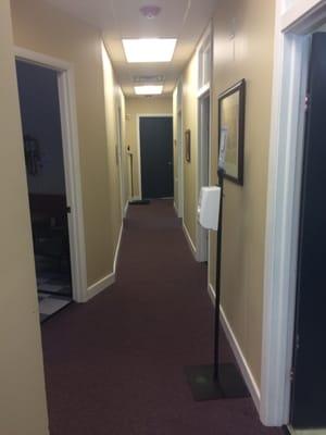 Hallway of patient rooms.