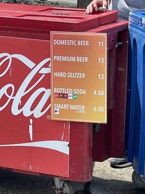 Beverage prices.