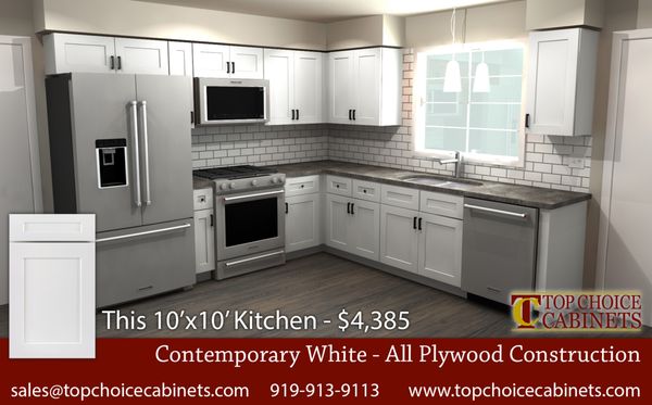 10x10 Pricing for Contemporary White Cabinets