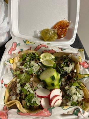 4 asada tacos