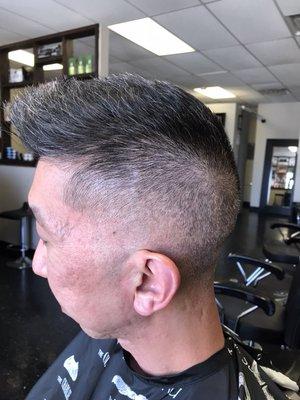 Mid fade with fohawk