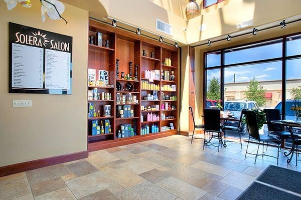 The reception area at Solera Salon, Lone Tree