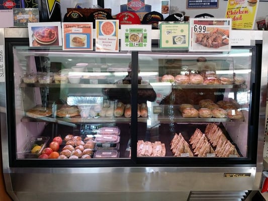 Nice selection of handmade sandwiches, meat pies, home cooked meals, soups etc. Made fresh daily.