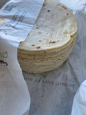 Fresh made tortillas. $3.19 (inc tax) for 2 pounds.