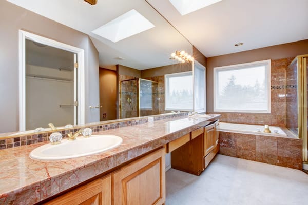 Counter tops, shower tile, floor tile and bathtub tile, all adding beauty to your home!