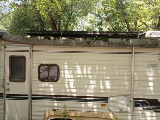 Old camper roof already fell through dangerous to walk in in my opinion