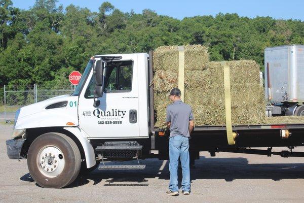 Friendly staff can deliver the hay right to your barn.