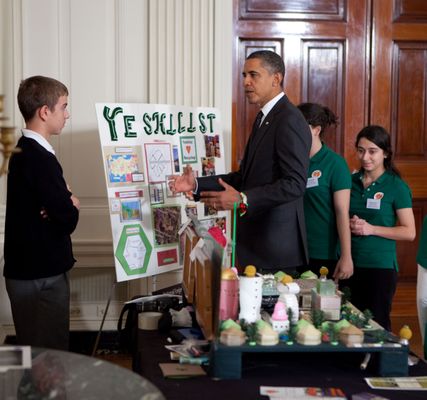 present their winning project to President Barack Obama