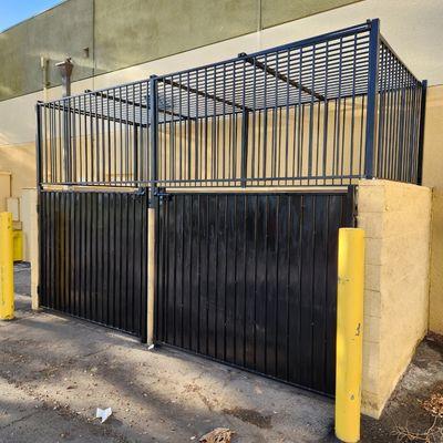 Commercial trash bin enclosure