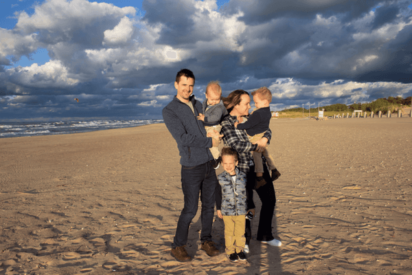 Beach Family photo taken at Michigan City, IN