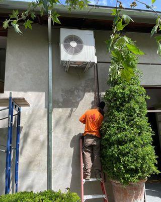 This is a mini split heat pump system we installed on a custom remodel in Geyserville.