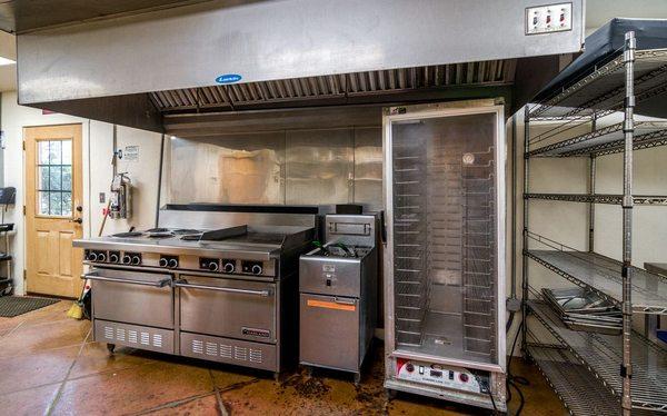 Full commercial kitchen in Chow Hall