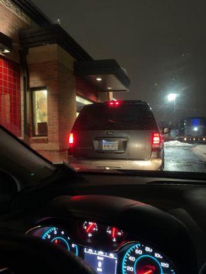 I spent 25 minutes in the drive thru after going inside the lobby to pee. Employees were literally drinking a bottle of wine.