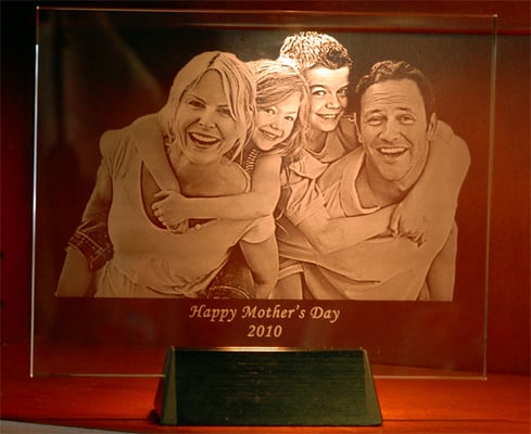 Crystal print of happy family