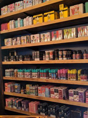 A small portion of the ejuice selection.