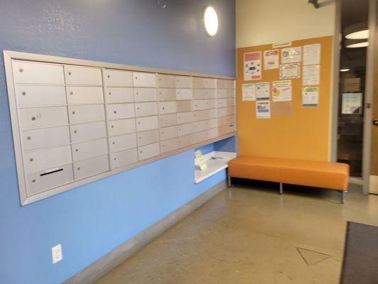 Mailboxes in lobby