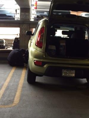 Supervisor hector on the ground changing my tire!