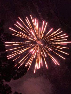 Went and hung out for the Fourth of July and got to watch all the beautiful fireworks over the lake.