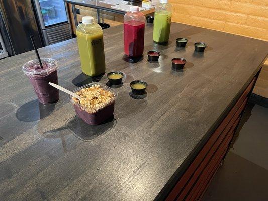 Come check out our smoothie bar with organic fruits and vegetables!