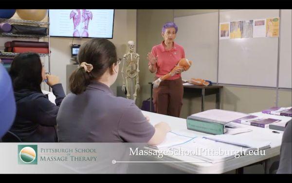 Students at the Pittsburgh School of Massage Therapy in class.