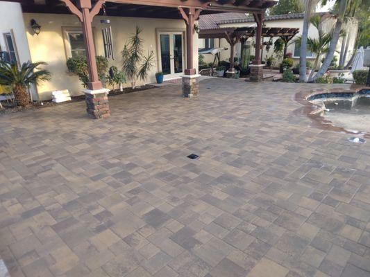 Paver pool deck.